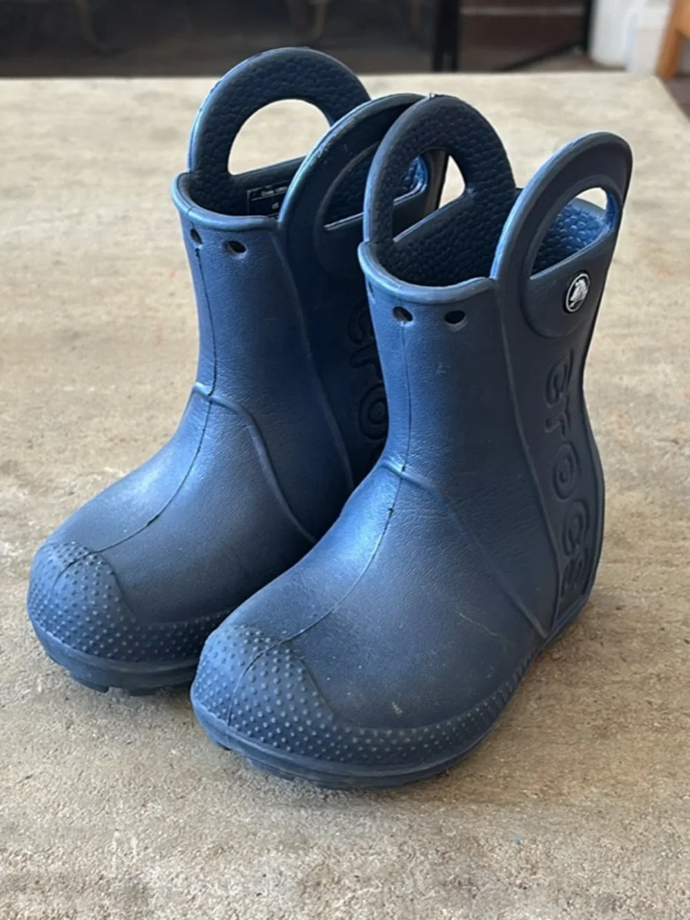 Crocs Kids Unisex Handle It Rain Boots Navy Blue Size C8 12803-410 (A-4)
